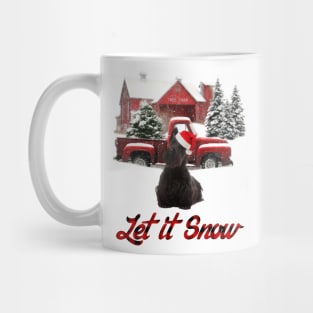 Scottish Terrier Let It Snow Tree Farm Red Truck Christmas Mug